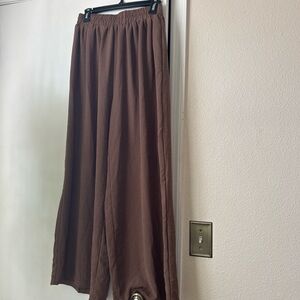 SHEIN Chocolate Brown Flowing Pants